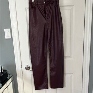 Burgundy Faux womens size 2 Leather Pants